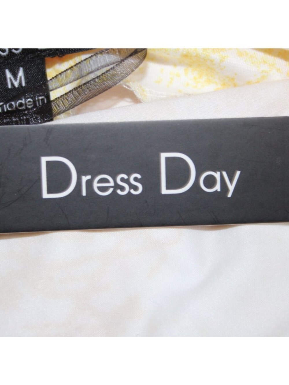 Dress Day Jumpsuit $43 Sz M Yellow White Short Sleeve Poly Jumpsuit - Picture 7 of 14